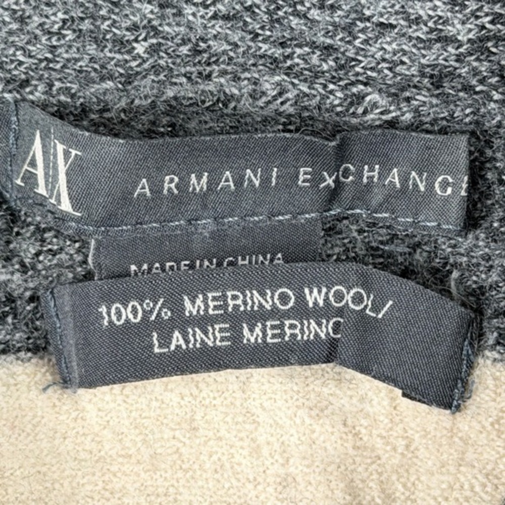 Armani Exchange Men's L (Actually XS/S) Merino Wool Shawl Collar Striped Sweater - Picture 4 of 16
